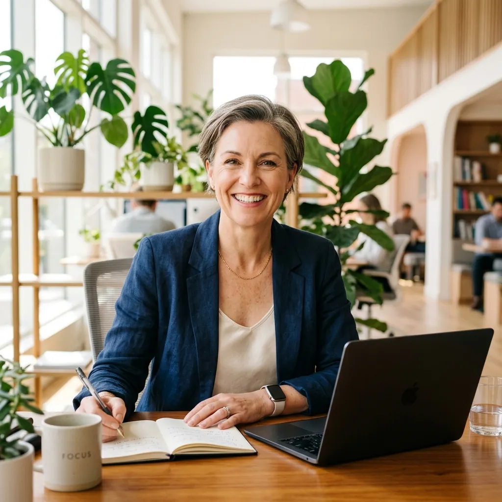 Focused healthy mature professional