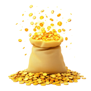 pngtree gold coins in bag wealth treasure abundance clipart png image 15397543