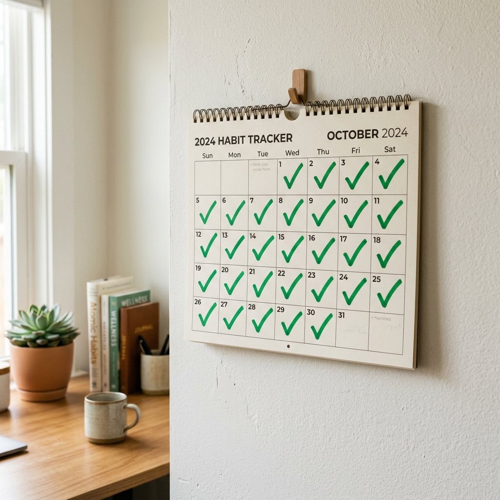 A calendar showing a consistent streak of daily walks to build a healthy fitness habit.