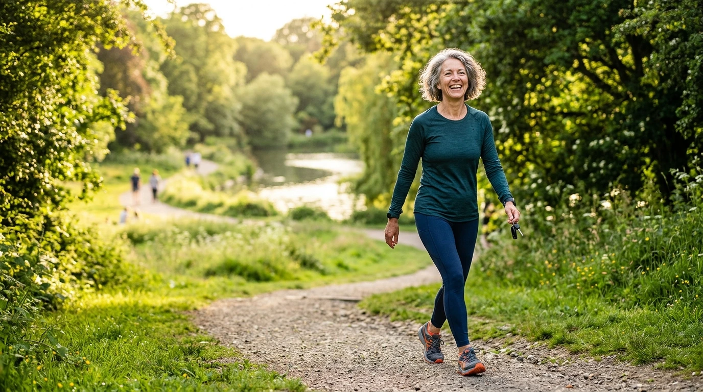Confident woman outdoors, representing informed—not miraculous—wellness.