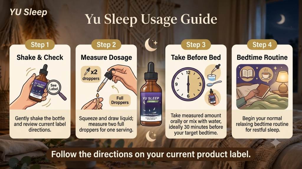 Yu Sleep liquid dropper serving size instructions